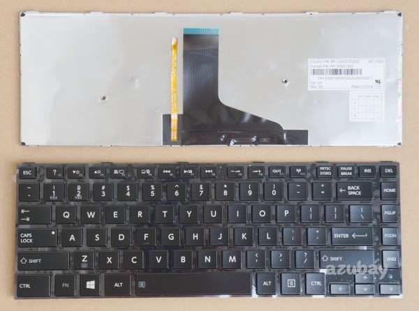 US UI English Keyboard for Toshiba Satellite MP-12W53USJ698 PK130WG1B00 MP-12W5, Backlit, Black with Frame