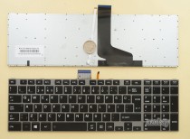 Turkish Keyboard TR Türkçe klavye for Toshiba Satellite HMB8104TSB29 TR, Backlit, Black with Silver Frame