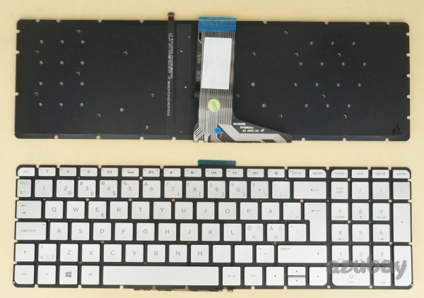 Scandinavian Nordic Danish Norwegian Swedish Finnish Keyboard Dansk tastatur Norsk tastatur Suomi näppäimistö Svensk tangentbord for HP ENVY X360 15-w000 15t-w100 15t-w200 15-w080no 15-w100 15-w101no M6-w000, Backlit, Silver No Frame