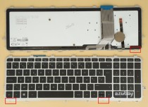 Belgian Keyboard AZERTY BE Belge Belgium Clavier Toetsenbord for HP Envy 17-j 17-j000 17-j000eb 17-j001eb 17-j030eb 17-j089eb 17-j093sb 17-j100eb 17-j100sb 17-j130eb 17-j130sb 17-j190eb 17-j190nb 17-j191nb 17-j193nb 17-j199eb 17-j199nb 17-j199sb 17t-j000 17t-j100 M7-J000 , Backlit, Black with Silver Frame