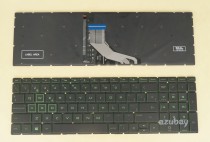 Spanish Keyboard SP Español Teclado for Laptop HP Pavilion Gaming 15-CX000 15-cx0000ns 15-cx0001la 15-cx0001ns 15-cx0002ns 15-cx0003la 15-cx0003ns 15-cx0004ns 15-cx0005ns 15-cx0006ns 15-cx0008ns 15-cx0012ns 15-cx0013ns 15-cx0014ns 15-cx0051ns 15-cx0053ns 15-cx0054ns, Green Backlight, Black No Frame