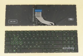 Spanish Keyboard SP Español Teclado for Laptop HP Pavilion Gaming 15-CX000 15-cx0000ns 15-cx0001la 15-cx0001ns 15-cx0002ns 15-cx0003la 15-cx0003ns 15-cx0004ns 15-cx0005ns 15-cx0006ns 15-cx0008ns 15-cx0012ns 15-cx0013ns 15-cx0014ns 15-cx0051ns 15-cx0053ns 15-cx0054ns, Green Backlight, Black No Frame