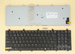 Swedish Finnish Keyboard Suomi näppäimistö Svensk tangentbord for Clevo Santech M58, Sager NP8250 NP8255 NP8258 NP8265 NP8268 NP8270 NP8275 NP8278 NP8290 NP8295 NP8298 NP9150 NP9170 NP9370 NP9377 NP9380 NP9390 NP9570, WIN 7 Key on Right, RGB Backlight, Black