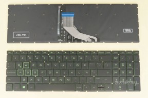 Latin LAS Spanish Keyboard LA Teclado for HP Pavilion Gaming 15-dk 15-dk0000 15-ec 15-ec0000 16-a 16-a0000, Green Backlight, Black No Frame