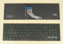 UK GB British Keyboard for HP Pavilion Gaming 15-dk 15-dk0000 15-ec 15-ec0000 16-a 16-a0000, Green Backlight, Black No Frame