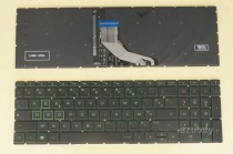French Keyboard AZERTY Français Clavier for HP Pavilion Gaming 15-dk 15-dk0000 15-ec 15-ec0000 16-a 16-a0000, Green Backlight, Black No Frame