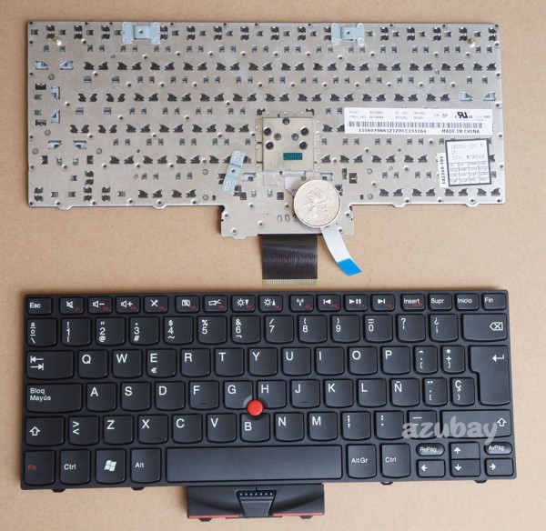 Spanish Keyboard SP Español Teclado for Laptop Lenovo Thinkpad 60Y9896 60Y9966 60Y9861 MK84, Black with Frame