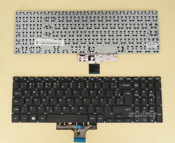 Brazilian Portuguese Keyboard Brazil BR-PT Brasil Teclado for Samsung 300E5K 370E5J 370B5J 3500EK, Black No Frame