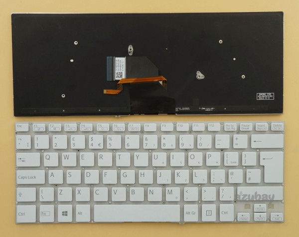 UK GB British Keyboard for SONY Vaio 149237421GB AEHK8E001203A 9Z.NADBQ.10U, Backlit, White No Frame