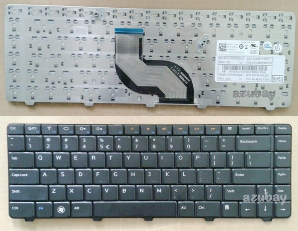 US UI English Keyboard for Dell V100830AS1 AEUM8R00010 90.4EK07.S1D 04DP3H, Black