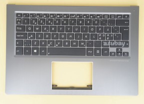 Scandinavian Nordic Danish Norwegian Swedish Finnish Keyboard Dansk tastatur Norsk tastatur Suomi näppäimistö Svensk tangentbord with Palmrest Case Top Cover for Asus Zenbook NSK-UQ91N, 0KNB0-3629ND00 NSK-UO901, 0K200-00120000, Backlit, with Deep Blue keys and Silver Frame