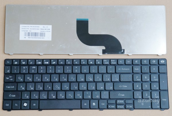 Russian Keyboard RU русский Клавиатура for Gateway Packard Bell MP-09B23SU-6981 PK130C82004 9J.N1H82.B0R NSK-ALB0R, Black