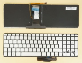 Scandinavian Nordic Danish Norwegian Swedish Finnish Keyboard Dansk tastatur Norsk tastatur Suomi näppäimistö Svensk tangentbord for HP ENVY 15-U000 15-u005no 15-u100no 15-u230no 15-u231no 15-u280no, Backlit, Silver No Frame