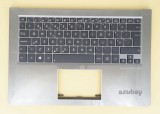 Azubay.com  Portuguese Keyboard PT Português Teclado with Palmrest Case Top Cover for Asus Zenbook 0KN0-QF1PO13 0KNB0-3629PO00, 9Z.N8JBU.906 NSK-UQ906, with Deep Blue keys and Silver Frame, Backlit