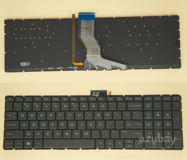 US UI English Keyboard for Laptop HP Pavilion Gaming 15-ak019tx 15-ak020nr 15-ak020tx 15-ak021tx 15-ak022tx 15-ak023tx 15-ak024tx 15-ak025tx 15-ak026tx 15-ak027tx 15-ak028tx 15-ak029tx 15-ak030nd 15-ak030nr 15-ak030tx 15-ak031tx 15-ak032tx 15-ak033tx 15-ak034tx 15-ak035tx, Green Backlight, Black No Frame