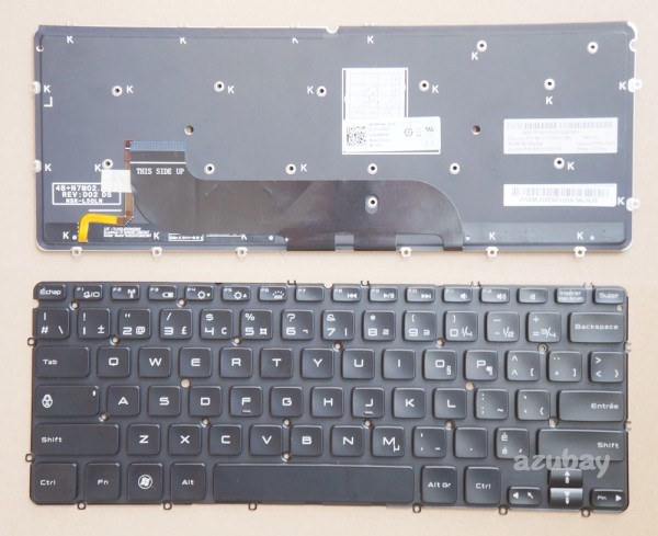 Canadian CA CF EF Keyboard for DELL XPS 12 9Q23 L221X 9Q33 9Q34, XPS 13 9333 L321X L322X, with horizontal Enter, Backlit, Black No Frame