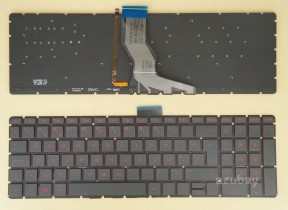 Belgian Keyboard AZERTY BE Belge Belgium Clavier Toetsenbord for HP 9Z.NC8BQ.71A NSK-CW7BQ, Red Backlight, Black No Frame