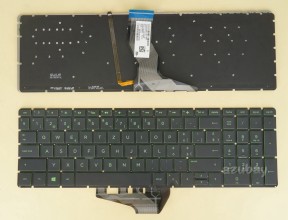 Swiss German CH SW QWERTZ Schweiz Tastatur Keyboard for HP 9Z.NE1BQ.H00 NSK-XDHBQ AEG75S01110, Green Backlight, Black No Frame