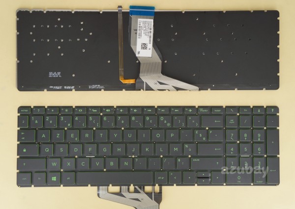 French Keyboard AZERTY Français Clavier for HP 9Z.NE1BQ.H0F NSK-XDHBQ AEG75F01110, Green Backlight, Black No Frame