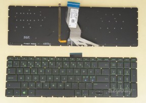 Scandinavian Nordic Danish Norwegian Swedish Finnish Keyboard Dansk tastatur Norsk tastatur Suomi näppäimistö Svensk tangentbord for HP 9Z.NE1BQ.H1N NSK-XDHBQ AEG75X01110, Green Backlight, Black No Frame