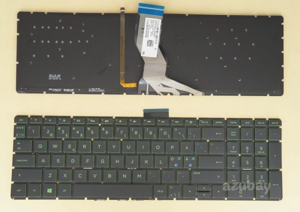 Scandinavian Nordic Danish Norwegian Swedish Finnish Keyboard Dansk tastatur Norsk tastatur Suomi näppäimistö Svensk tangentbord for HP Pavilion Power 15-cb 15-cb000 15-cb002no 15-cb005no 15-cb006no 15-cb007no 15-cb008no 15-cb010no 15-cb011no 15-cb012no 15-cb014no 15-cb015no 15-cb016no 15-cb017no 15-cb018no 15-cb019no 15-cb020no 15-cb021no 15-cb080no 15-cb081no 15-cb084no 15-cb086no, Green Backlight, Black No Frame