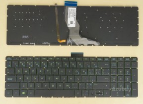 Canadian CA CF EF Keyboard for HP 9Z.NE1BQ.H2M NSK-XDHBQ AEG75AX1110, Green Backlight, Black No Frame