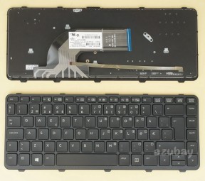Norwegian Keyboard Norsk tastatur for HP Probook 640 G1, 645 G1, Backlit, Black with Frame