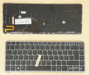 Norwegian Keyboard Norsk tastatur for HP Elitebook 840 G1, 840 G2, 850 G1, 850 G2, 740 G1, 740 G2, 745 G2, 750 G1, 750 G2, 755 G2, Zbook 14, Zbook 14 G2, Zbook 15u G2, Backlit, with Silver Frame