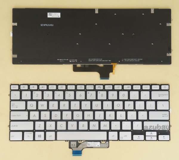 US UI English Keyboard for Asus NSK-WRKBN_US 9Z.NFKBN.K01 HQ21012249000 98MA03BLA01, Backlit, Silver No Frame