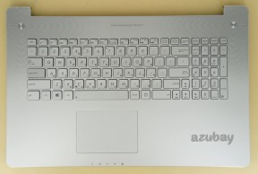 Hebrew Keyboard Israel HE HB מקלדת עברית with Palmrest Case Top Cover for Laptop Asus N750JK N750JV R750JK R750JV, with Touchpad, Backlit, Silver