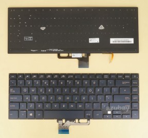 UK GB British Keyboard for ASUS ZenBook UX550GD UX550GE, Backlit, Dark Blue No Frame