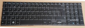 Belgian Keyboard AZERTY BE Belge Belgium Clavier Toetsenbord for Samsung SEC S/N: CNBA5903266GBYNF 23L 7016, Backlit, Black No Frame