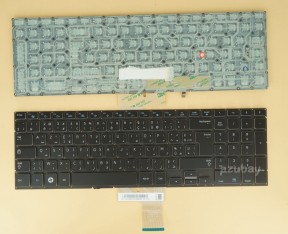 Arabic French AF Keyboard for Samsung SEC S/N: CNBA5903266NBYNF 239 7005, Backlight version without backlight board, Black No Frame