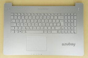 Slovak Keyboard Slovenská klávesnica with Palmrest Case Top Cover for Laptop Asus Cover P.N.: 13NB0201AM0411 13N0-PTA0211 90NB0201-R32SK0; Keyboard P.N.: NSK-UPN09 0KNB0-6629SK00 0KNB0-6629SK0014215000090, with Touchpad, Backlit, Silver