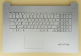 azubay.com Korean KR & US Keyboard with Palmrest Case Top Cover for Laptop Asus N750JK N750JV R750JK R750JV, with Touchpad, Backlit, Silver