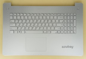 Korean KR & US Keyboard with Palmrest Case Top Cover for Laptop Asus N750JK N750JV R750JK R750JV, with Touchpad, Backlit, Silver