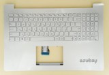 Azubay.com Hebrew Keyboard Israel HE HB מקלדת עברית for Asus Keyboard P.N.:  BK5 AEBK5V00010 0KNB0-662DHE00 9Z.N9SLQ.L01 BES0N8SLQ01 0K200-00250000 NSK-USLLQ  Cover P.N.:  13NB07D1AM0621/3BBK5TCJN50, Backlit, Silver