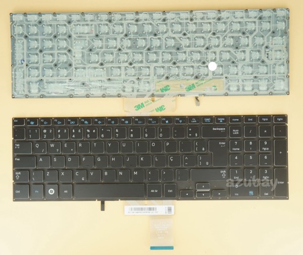 Brazilian Portuguese Keyboard Brazil BR-PT Brasil Teclado for Samsung SEC S/N: CNBA5903266PBYNF 237 7007, Backlight version without backlight board, Black No Frame