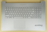 Azubay.com  Hebrew Keyboard Israel HE HB מקלדת עברית with Palmrest Case Top Cover for Laptop Asus 0KN0-N43HE23 0KNB0-6629HE00 9Z.N8BBU.N0H, with Touchpad, Backlit, Silver