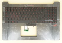 Spanish Keyboard SP Español Teclado with Palmrest Case Top Cover For Asus Keyboard P.N.: BK5 NSK-USMLQ BES0N8SLQ03 9Z.N8SLQ.M01 0K200-00240000 AEBK5P02010 0KNB0-662ESP00; Cover P.N.:13NB07D3AM0221/3BBK5TCJN70, Red Backlight, Black No Touchpad