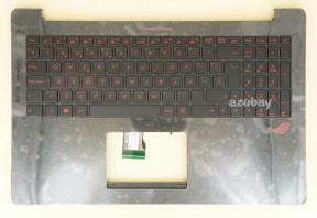 Spanish Keyboard SP Español Teclado with Palmrest Case Top Cover For Asus Keyboard P.N.: BK5 NSK-USMLQ BES0N8SLQ03 9Z.N8SLQ.M01 0K200-00240000 AEBK5P02010 0KNB0-662ESP00; Cover P.N.:13NB07D3AM0221/3BBK5TCJN70, Red Backlight, Black No Touchpad