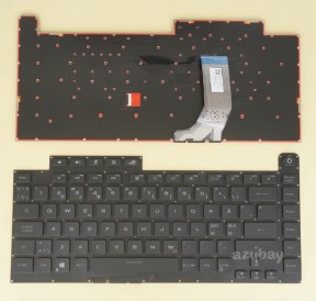 Scandinavian Nordic Danish Norwegian Swedish Finnish Keyboard Dansk tastatur Norsk tastatur Suomi näppäimistö Svensk tangentbord for Laptop ASUS ROG Strix G531GW G531GV, Per-Key Colorful Backlight, Black No Frame