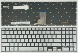 Azubay.com Russian Keyboard RU русский Клавиатура for Samsung SEC S/N: CNBA5903664CDN4R3170494, Backlit, Silver No Frame