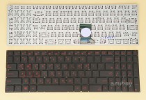 Korean KR & US Keyboard for Asus G501Jw, For Backlight version, Red letters No Frame