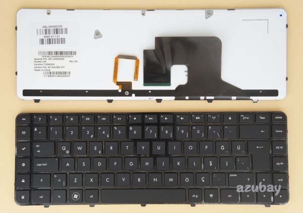 Turkish Keyboard TR Türkçe klavye for HP 606747-141 AELX6A00220 LX6 9Z.N4CBQ.10T, Black with Frame