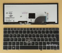 Spanish Keyboard SP Español Teclado for Laptop Laptop HP Elitebook 2170p, Backlit, with Pointer and Black with Silver Frame