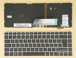 Swiss German CH SW QWERTZ Schweiz Tastatur Keyboard for Laptop HP Envy MP-11M66CHJ698 PK130QJ1A11 692759-BG1 693828-BG1 Sleekbook and Ultrabook Touchsmart, Backlit, Black with Silver Frame