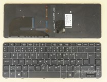 Danish Keyboard Dansk tastatur for Laptop HP Elitebook 745 G3, 745 G4, 840 G3, 840 G4, 840r G4, 848 G3, 848 G4, Zbook 14u G4, Backlit, with Gray Frame