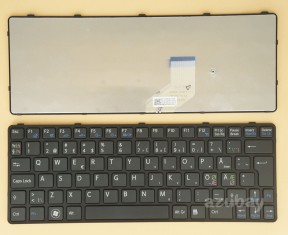 Scandinavian Nordic Danish Norwegian Swedish Finnish Keyboard Dansk tastatur Norsk tastatur Suomi näppäimistö Svensk tangentbord for Laptop Sony VAIO 149036471SE 550121HL1G0-212-G HMB8812NFA062A, Black with Frame