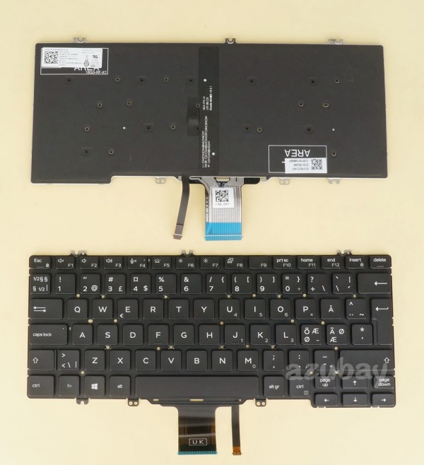 Scandinavian Nordic Swedish Finnish Norwegian Danish Keyboard for DELL 091VF5 PK132EQ2B24 4900G307021N DLM18G36DNJ698/J442, Backlit, Pulled